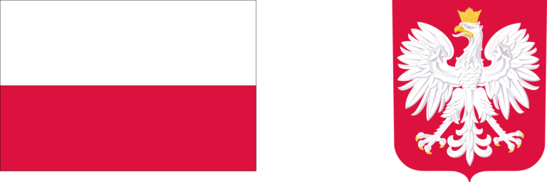 flaga wraz z godłem Polski
