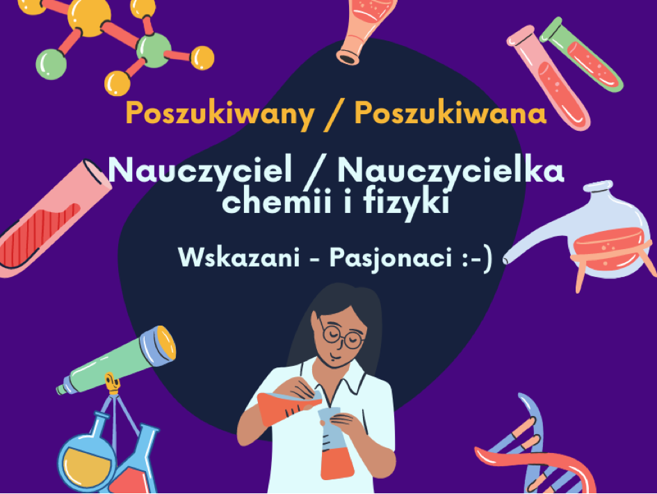 poszukiwany nauczyciel chemii i fizyki grafika